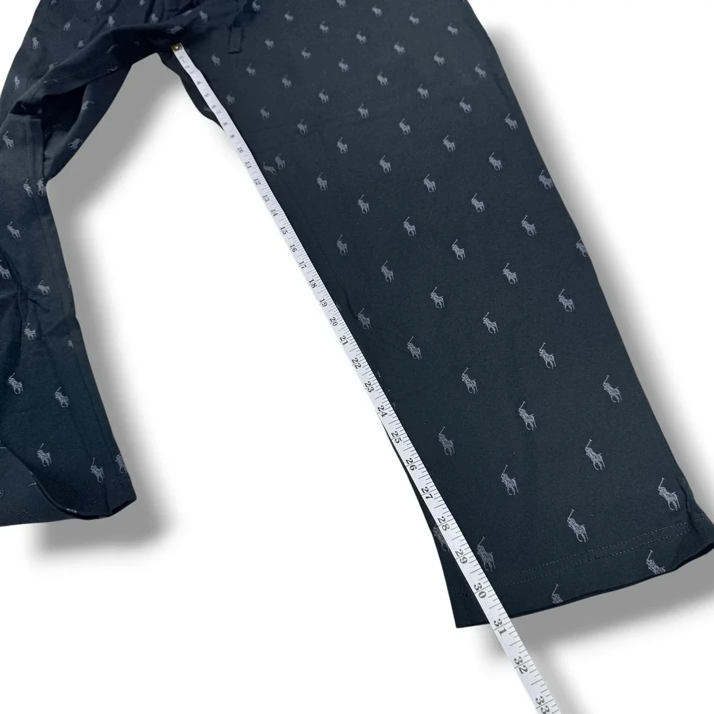 Polo Ralph Lauren Pajama Pants Mens XL Black All Over Pony Print Cotton